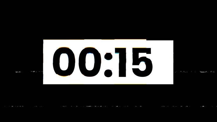 30 Second Glitch Countdown Timer with VHS Effect