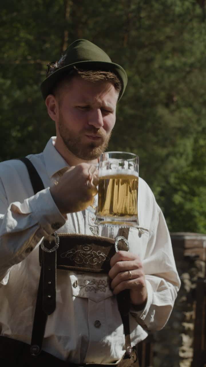 People Celebrating Oktoberfest with Beer