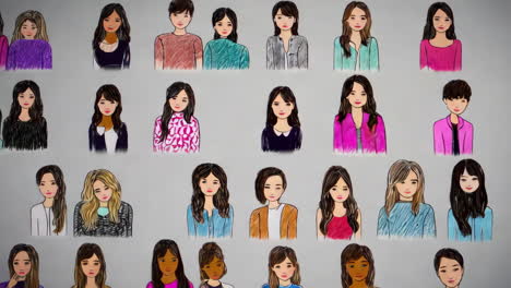 illustrated portraits of young people
