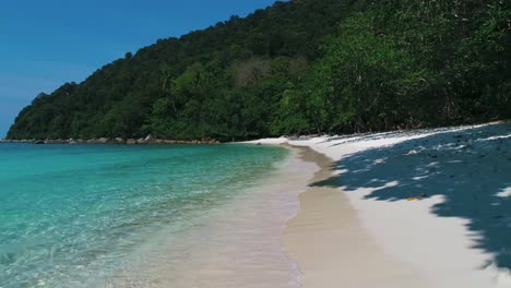 beautiful 4k aerial of the tropical perhentian islands in malaysia