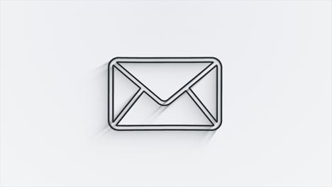 social-media-linie schatten-icon-design isoliert auf weißem hintergrund. umriss-web-icon. bewegungsgrafiken.