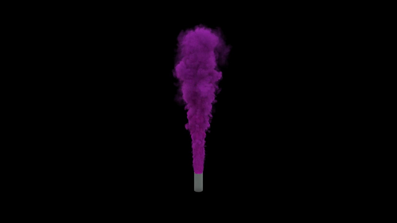 Purple smoke swirls mystically, curling in the air like a phantom.