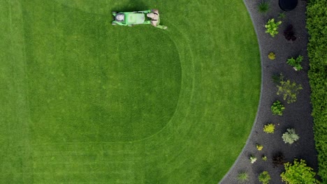 mowing lawn in circular pattern.