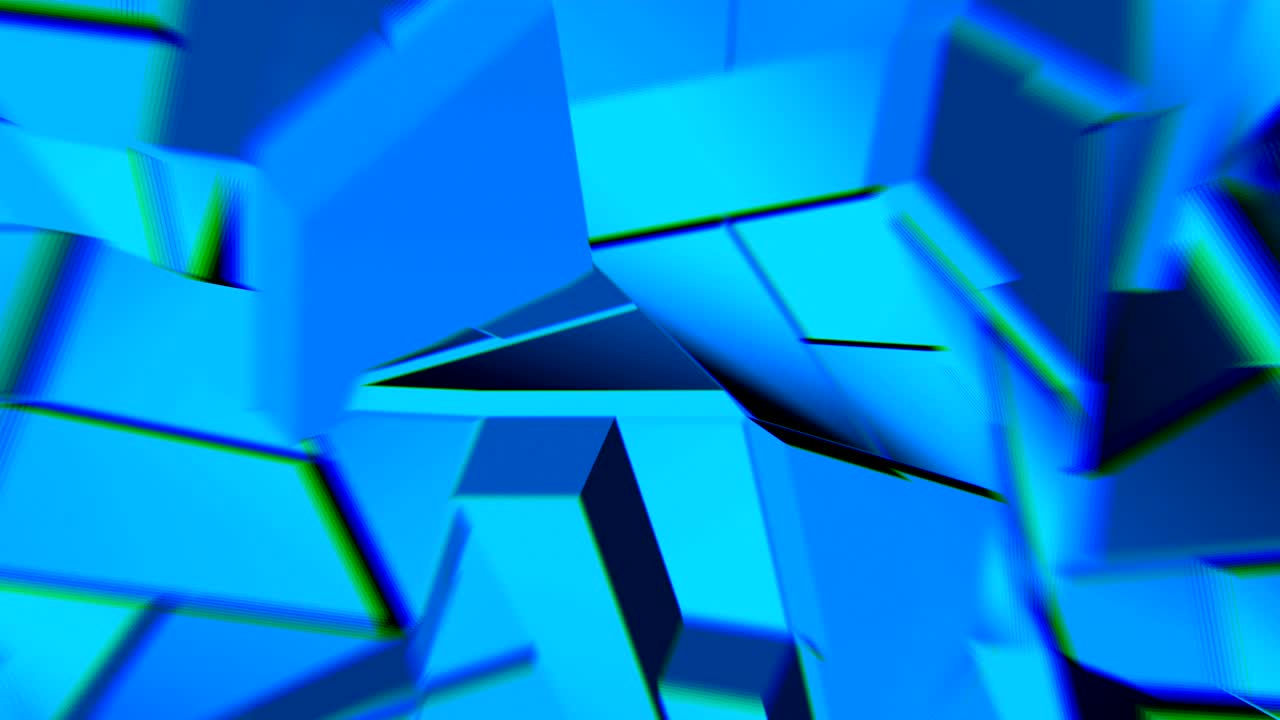 las formas rotas poligonales abstractas fluctúan en un bucle sin costuras. animación 3d.