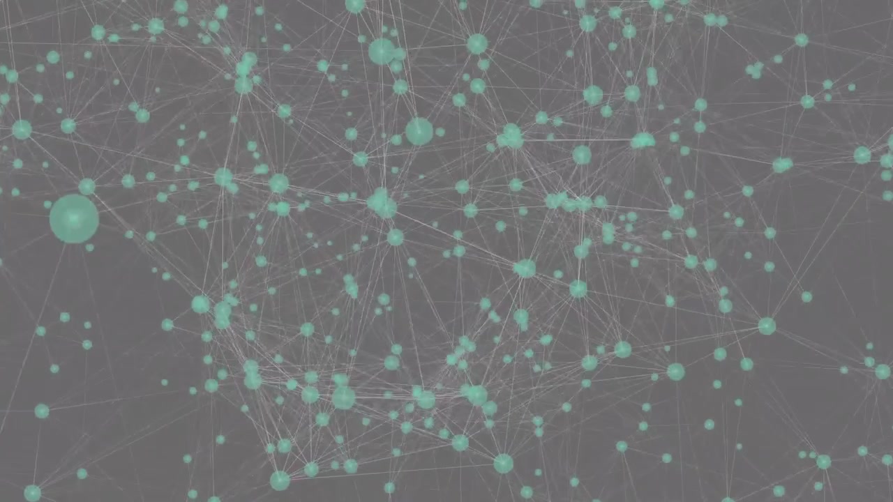Abstract Digital Network Connection with Floating Nodes and Lines