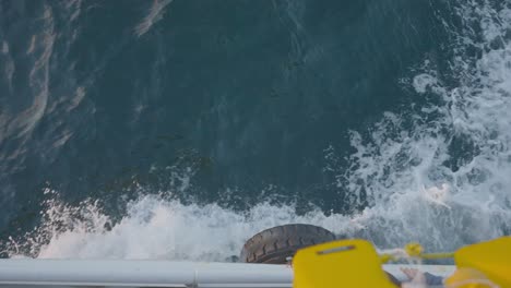 boat wake and splashes