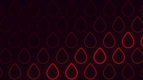 seamless neon water drops pattern on black gradient