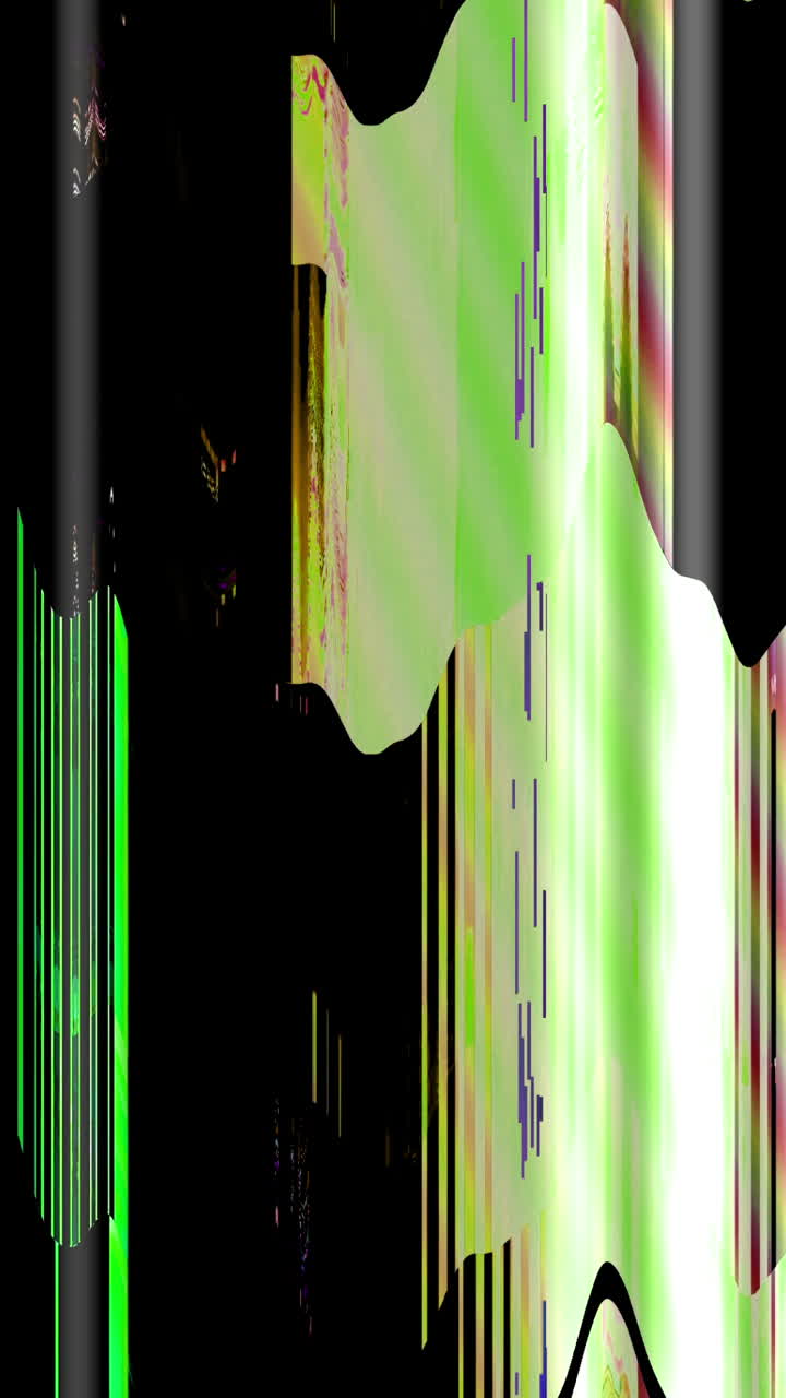 Abstract Digital Glitch Art with Shifting Colorful Lines