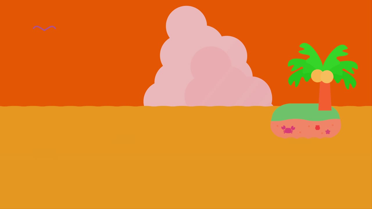 animación de la isla sur y el cielo nocturno