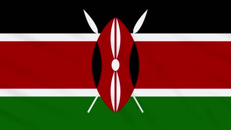 la bandera de kenya agitando tela, bucle de fondo