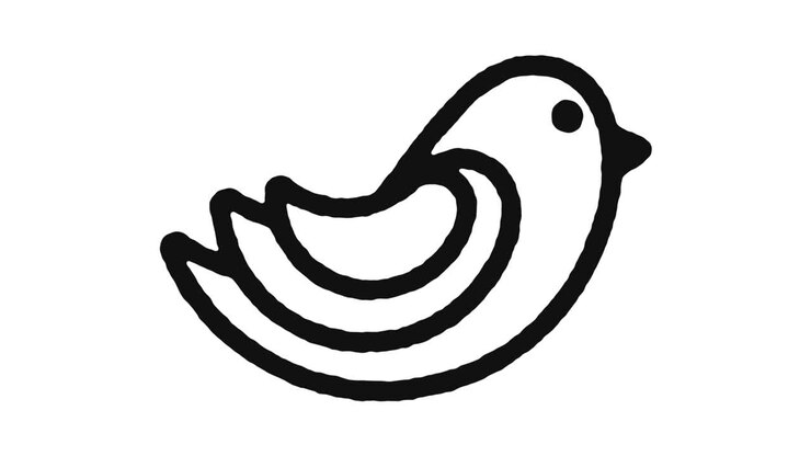 Bird Icon Animation Footage & Alpha Channel