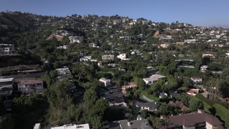 aerial view west hollywood and westwood wealthy neighborhood los angeles