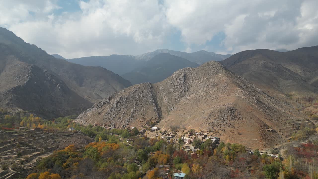 Drone Shot of Mountains and Hills Above Paghman Town, Afghanistan, West of Capital Kabul