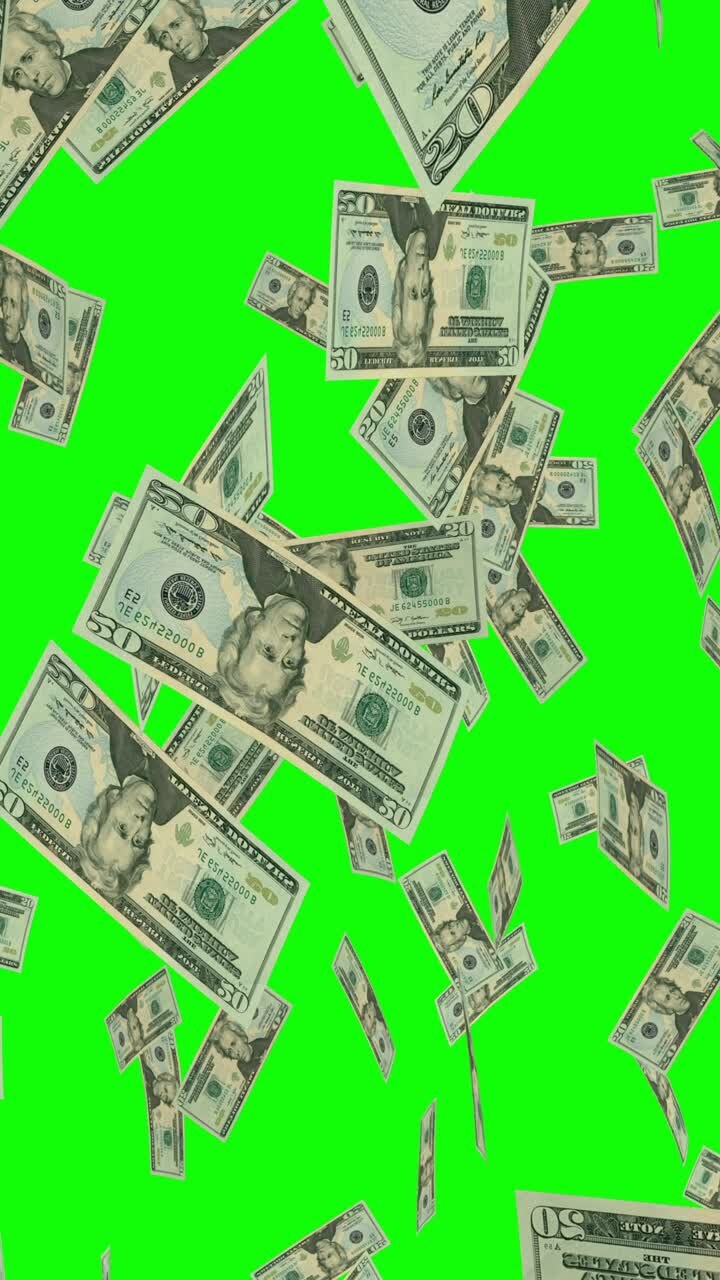 la animación de la caída del dinero