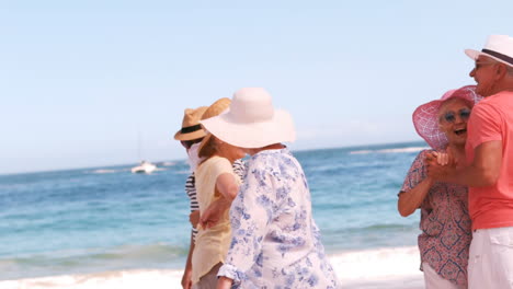 group of mature people dancing