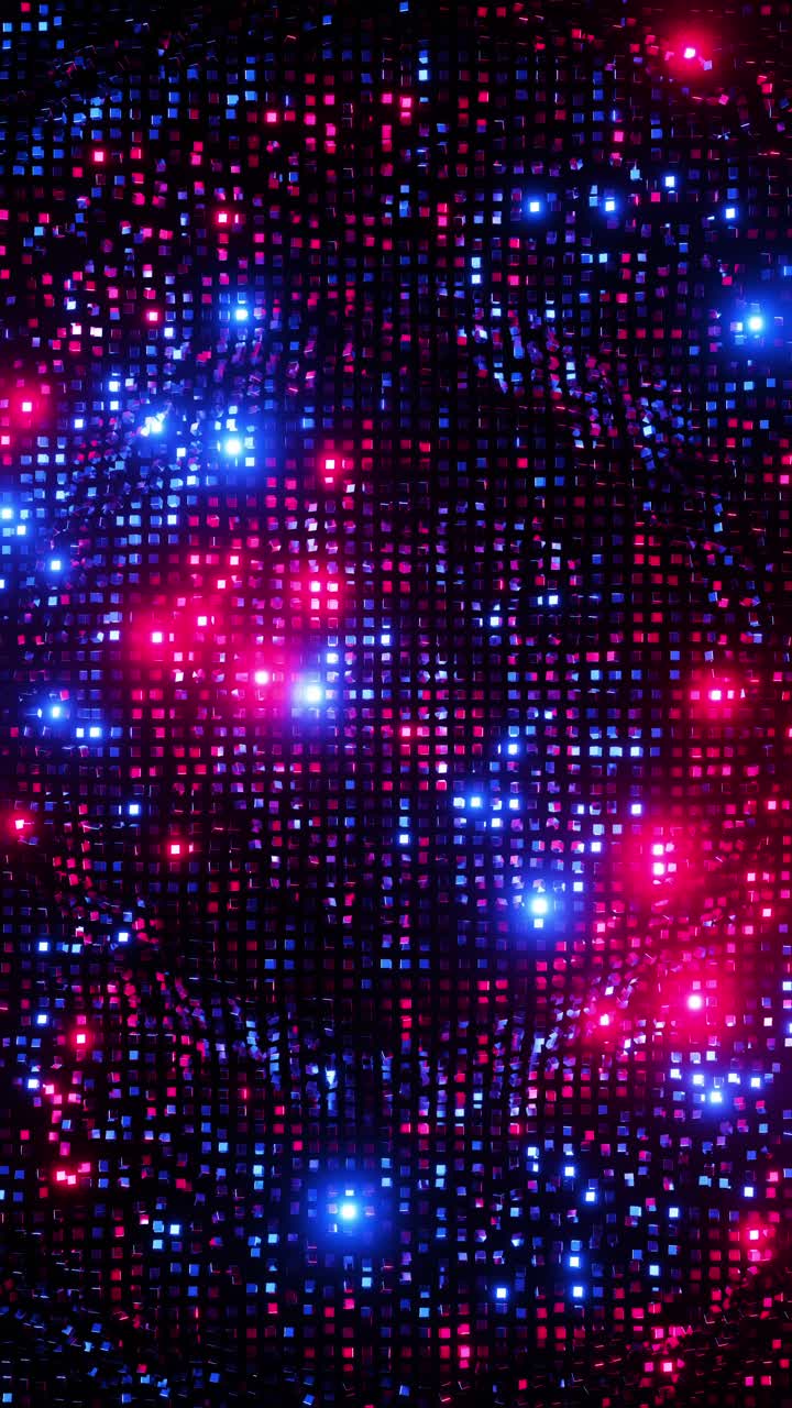 cubos multicolores pulsando al ritmo de la música. video en bucle vertical