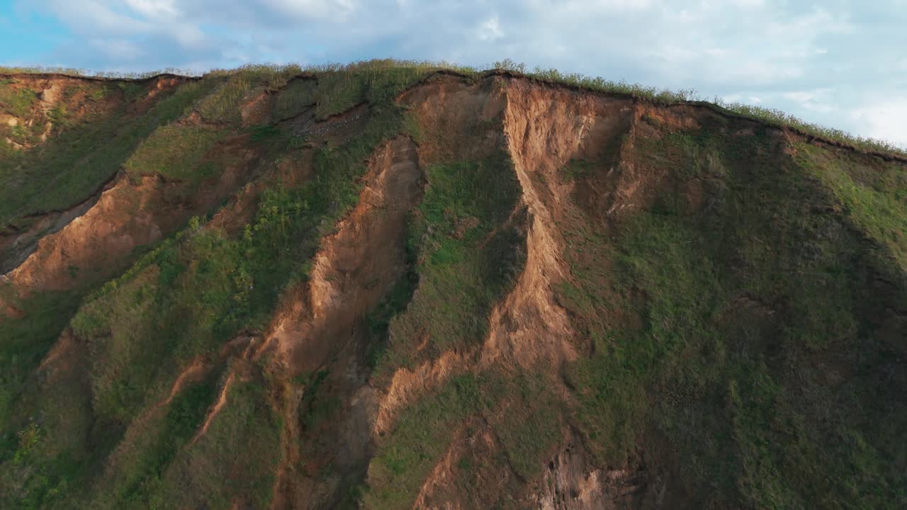 Sheringham town England houses hills cliff aerial drone United Kingdom estate