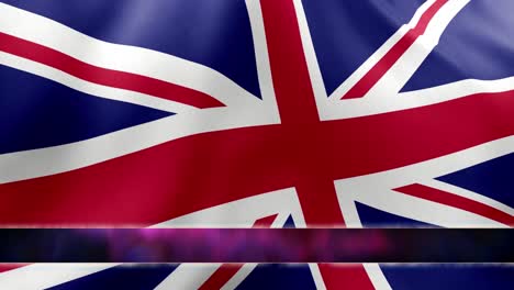 united kingdom flag waving with animated lower third flow motion