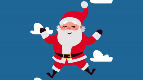 santa claus jumping in the sky