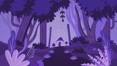 motion graphic of hand drawn flat design enchanted forest illustration