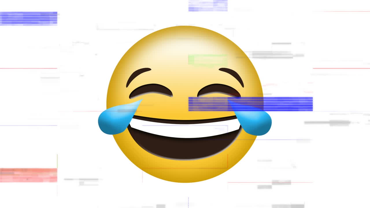 Laughing face emoji and pixel noise