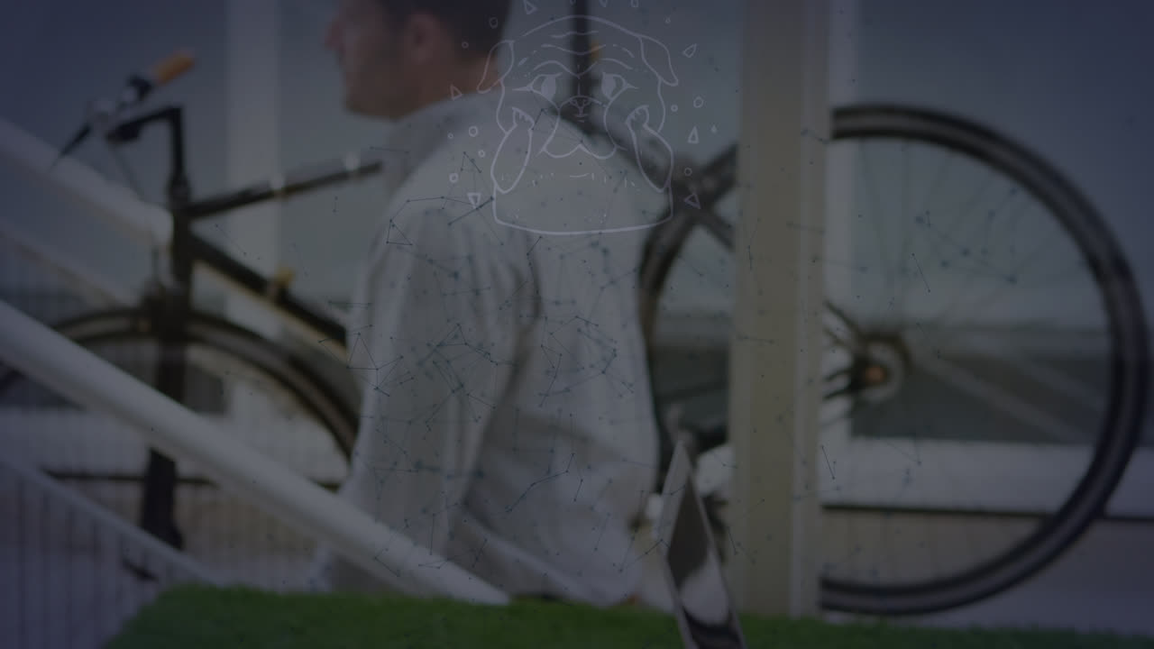 사무실에서 다양한 사업가들과의 연결 네트워크의 활성화