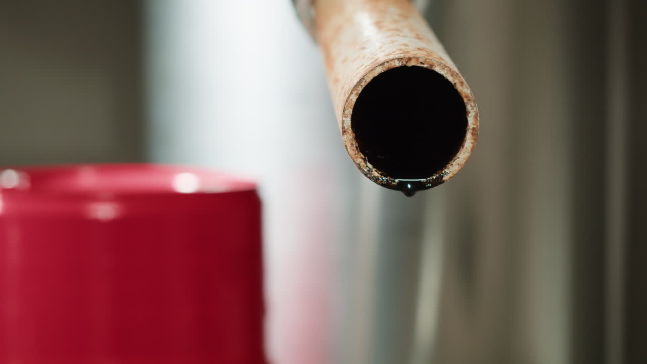 Oil Dripping from Pipeline