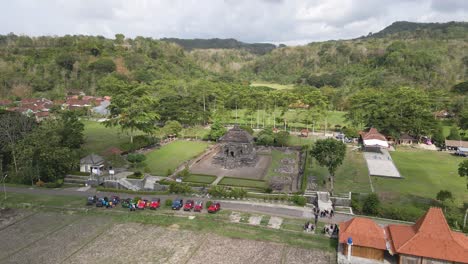 beautiful aerial view of banyunibo temple, a buddhist temple located not far from ratu boko temple and prambanan temple