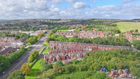 Scenic-View-Of-Real-Estate-Suburban-Houses-In-Rotherham,-South-Yorkshire,-England