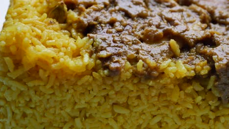 close-up of a delicious dish of biryani