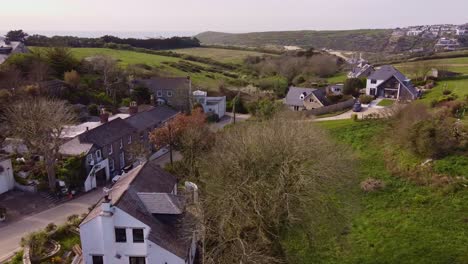 Aerial-Crantock-Village-cottages-in-Cornwall