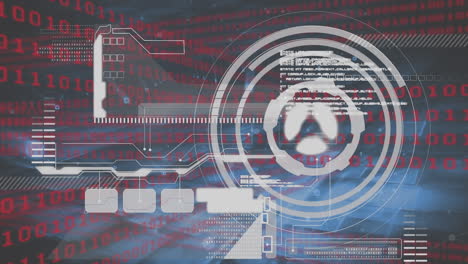 animación del escaneo de alcance con procesamiento de datos a través de codificación binaria