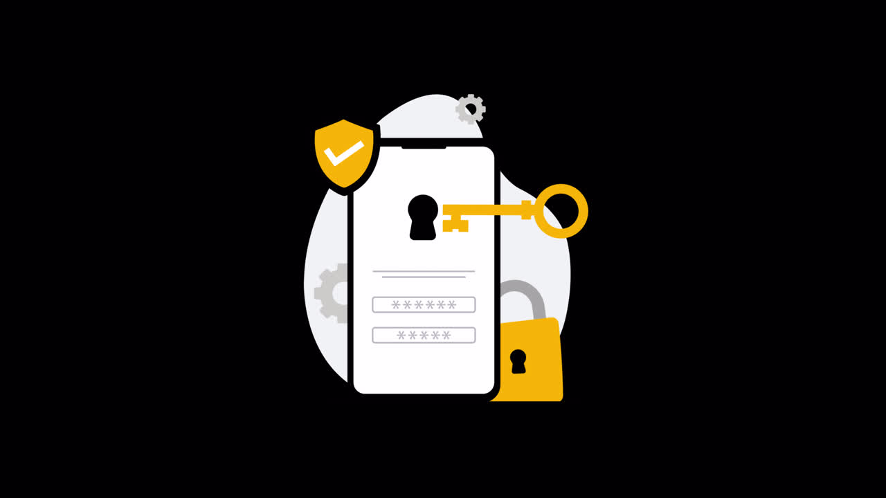 Animated Illustration of Smartphone Login and Security