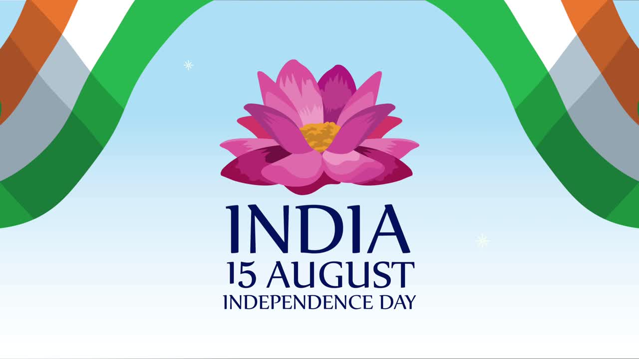 Animazione lettering Giorno dell'Indipendenza dell'India