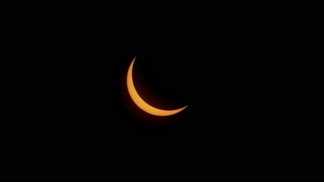 zoom-in on crescent sun during solar eclipse