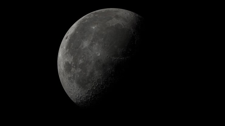 Fases da Lua - Vídeo renderizado em time-lapse do Hemisfério Norte, rotação da lua