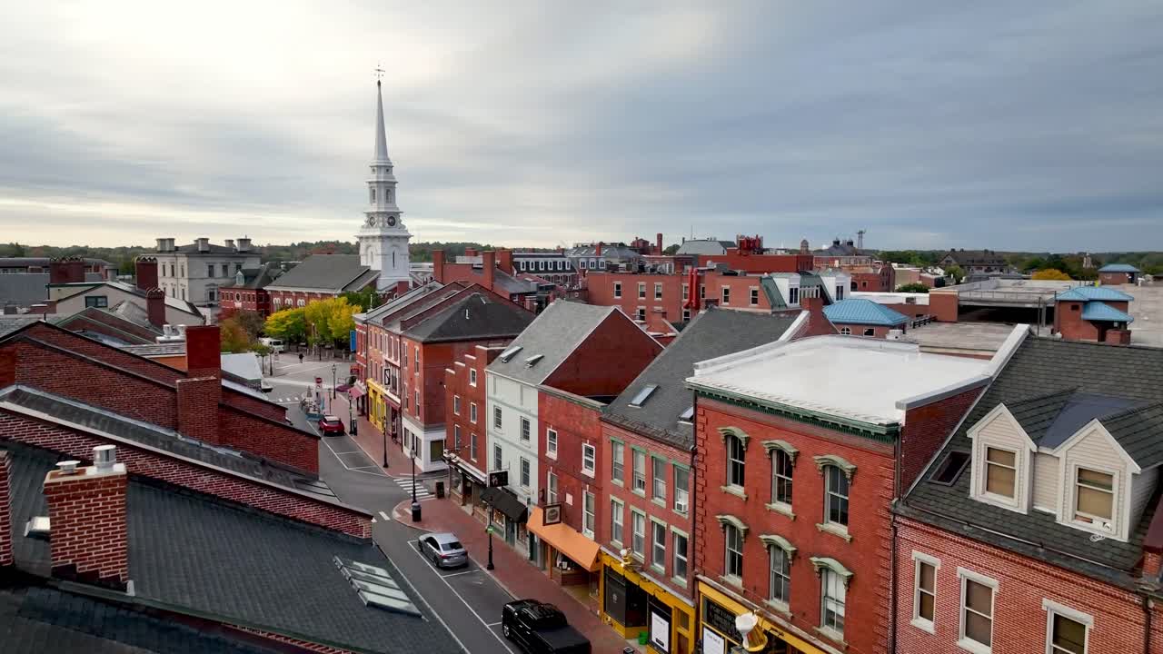 Aerial View of a Historic New England City