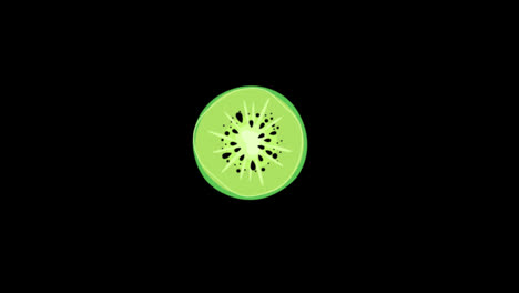 Kiwi-Slice-Symbol-Loop-Animationsvideo,-Transparenter-Hintergrund-Mit-Alphakanal