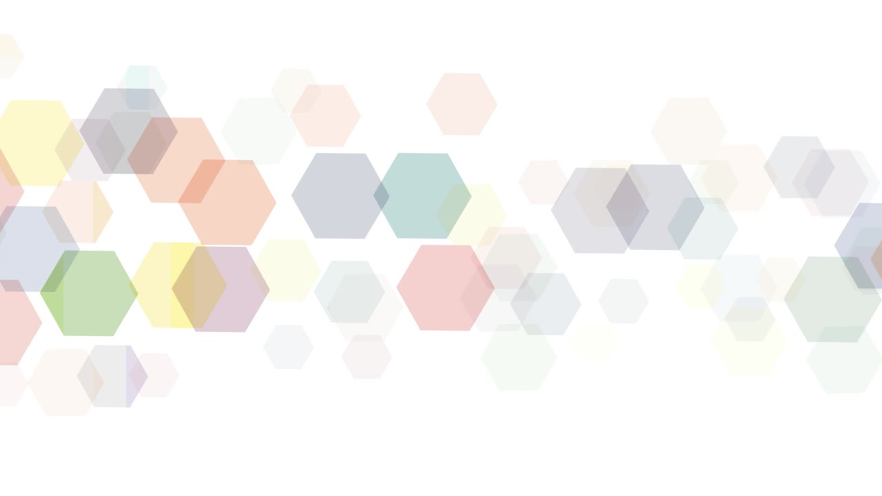 fondo abstracto animado con hexágonos, efecto de luz borrosa