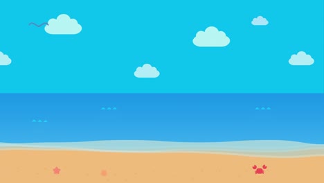 blue sky and beach animation