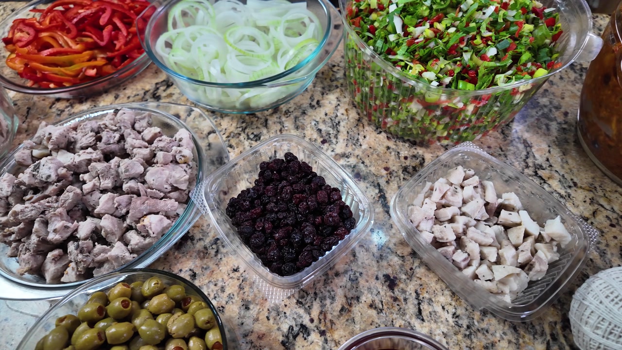 Authentic Venezuelan hallaca ingredients prepared for festive cooking