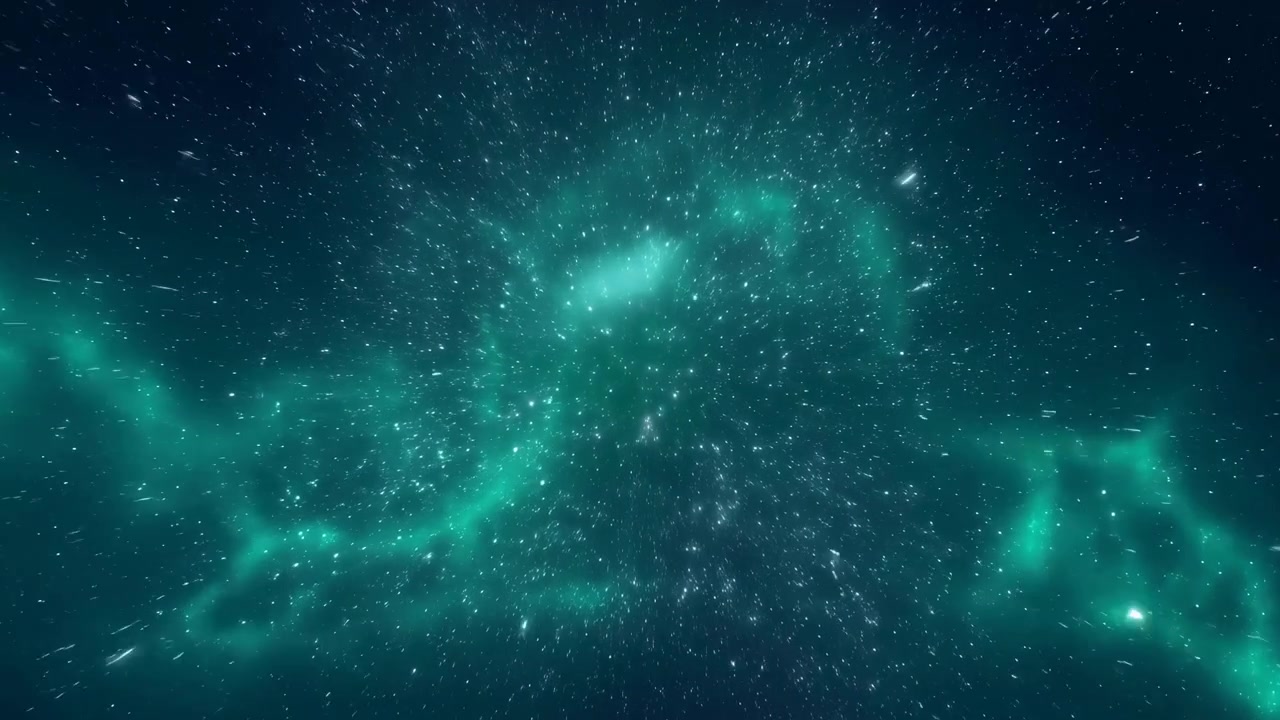 Una splendida raffigurazione di una nebulosa cosmica in fase di formazione, sullo sfondo della vastità dello spazio. La scena è catturata da un punto di vista astronomico, mostrando la serenità e il misticismo.