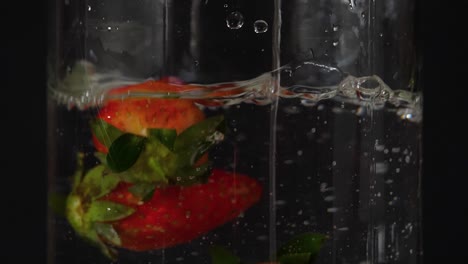 strawberry fruit commercial underwater cleaning washing fresh display