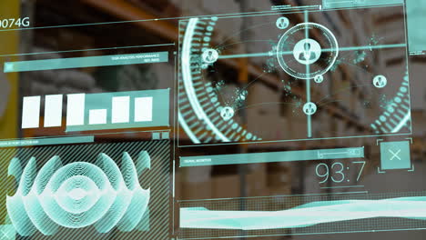 animation of data processing over warehouse