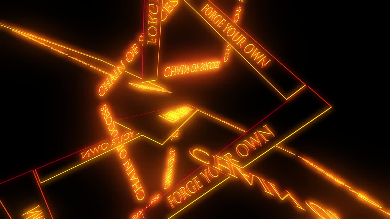 황금색 회전 문자 효과로 자신만의 성공 동기 부여 텍스트 애니메이션 체인 만들기