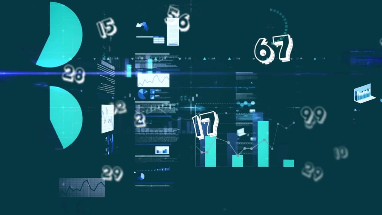 Animation of data processing over numbers