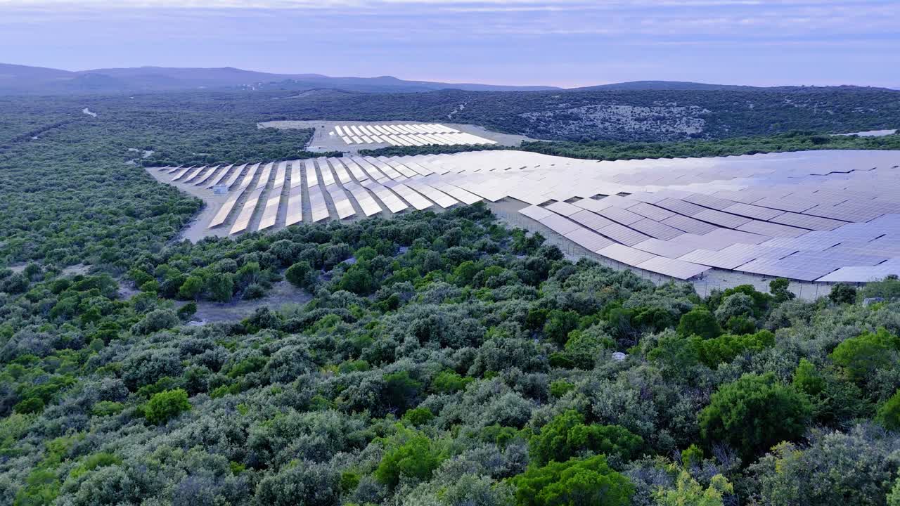 Aerial Revealing Solar Energy Farm - Drone Shot