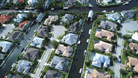 Florida-waterfront-neighborhood--flyover