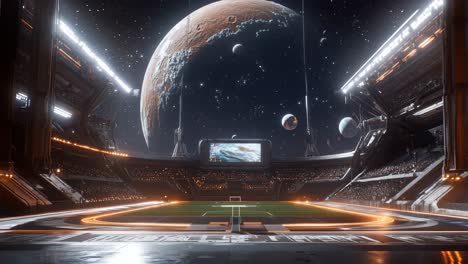 futuristic space stadium