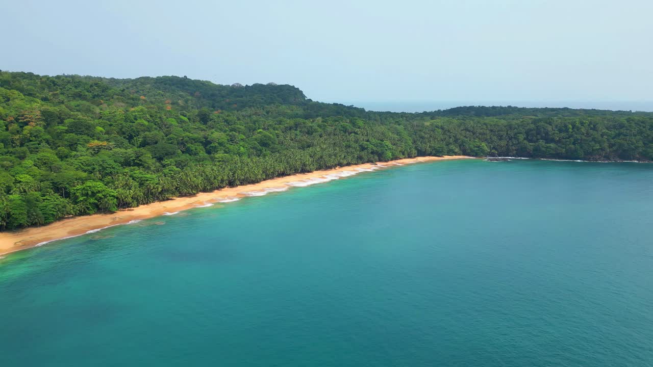 Aerial view of Praia Granse,It is a remote and isolated beach, but it is stunning